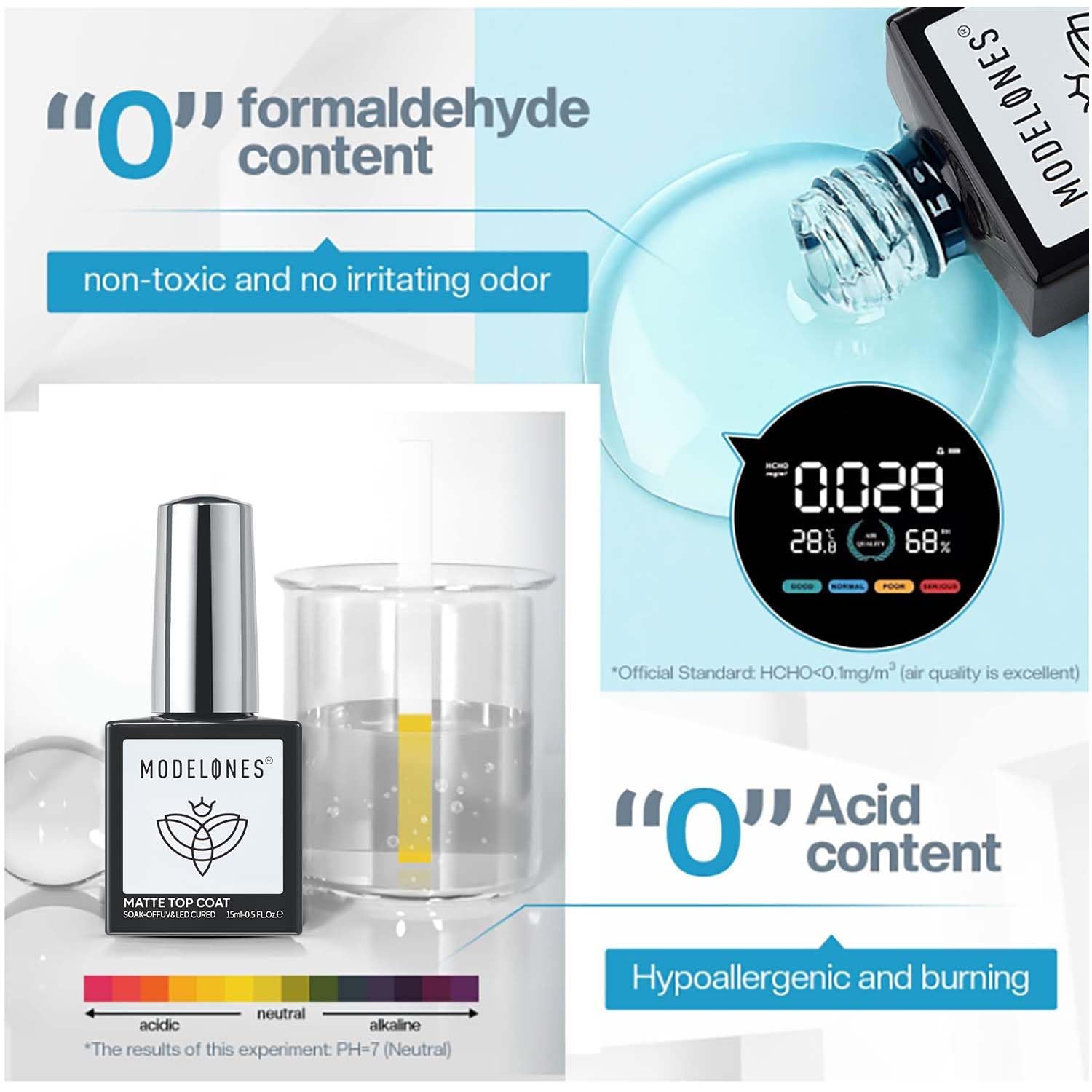 Modelones Matte Top Coat półtrwały lakier do paznokci 15 ml, bez wipe top coat półtrwały żelowy lakier do paznokci UV do manicure'u