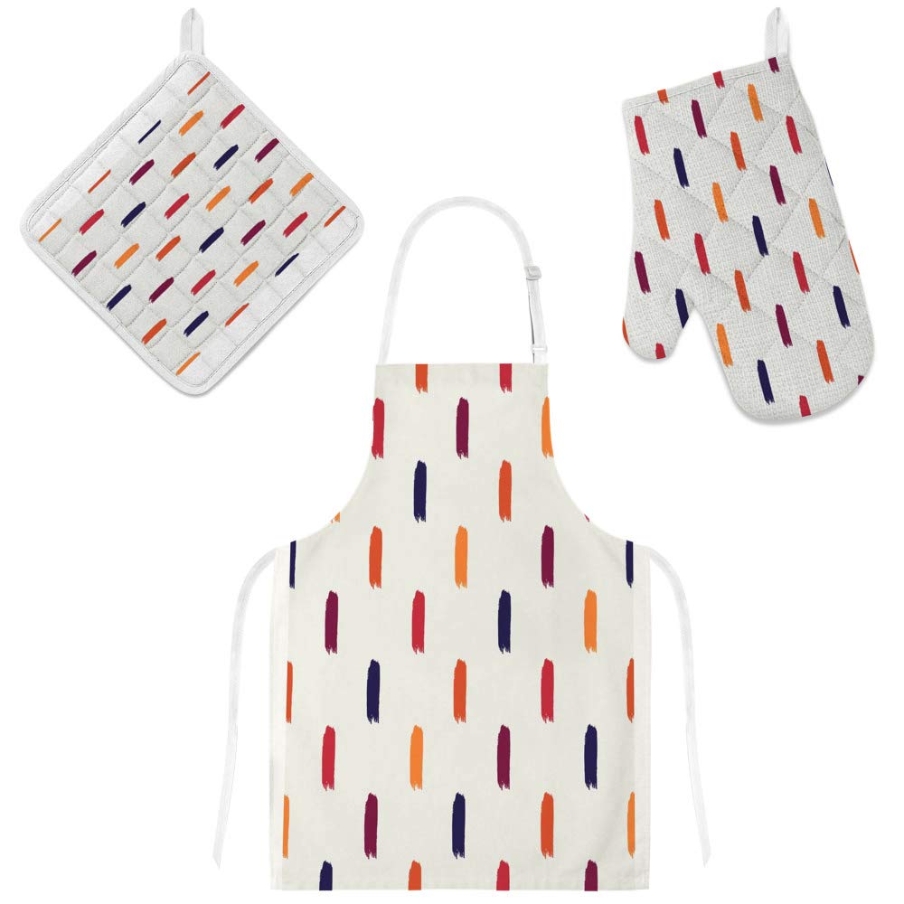 Tablier de cuisine avec poches et manique le coffret cadeau 3 pièces