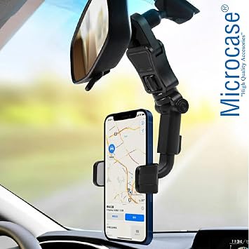 Microcase Araç İçi Dikiz Aynası Koltuk Arkası Mutfak Telefon Tutucu - AL3243 Siyah-Gri