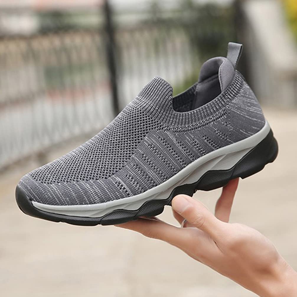 Holibanna Elastic and Comfortable Outdoor Sports Shoes Light Breathable Mesh Sneakers Hiking Shoes Grey