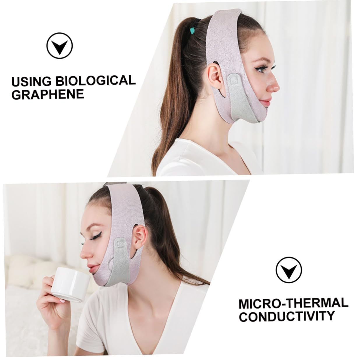 Healeved 3 Pièces Ceinture Fine Pour Le Visage -double Menton Bande De Lifting Bandages Élastiques Dispositif Réducteur Double Menton Sangle De Raffermissement Menton Joue Mince