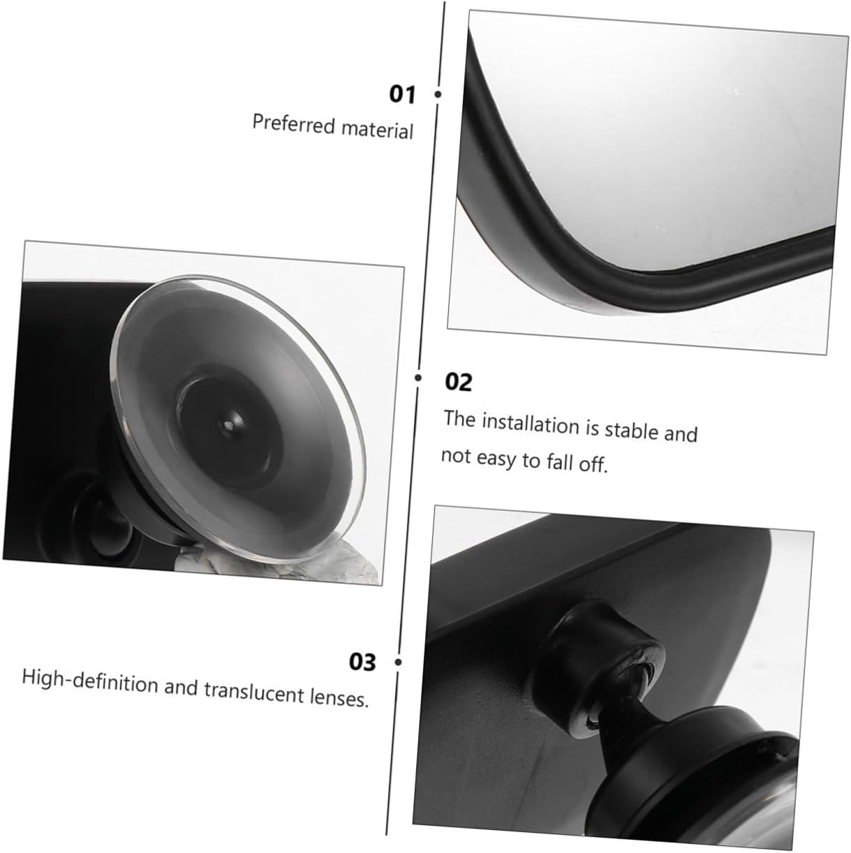2pcs Car Rearview Mirror for Rear-facing Seats, Shatterproof Automotive Interior Mirror with 360° Rotation and Wide Angle View for Safety Monitoring in Vehicle