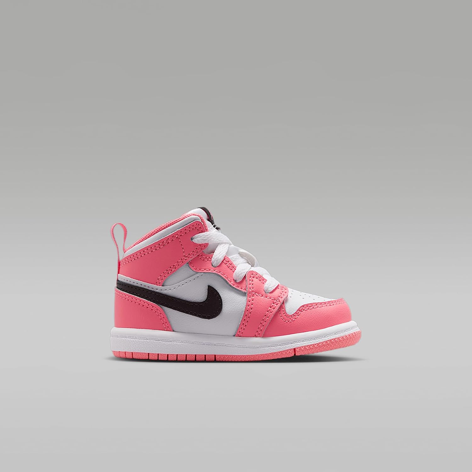 Jordan 1 Mid Baby/Toddler Shoes (Pink Gaze/White/Black)