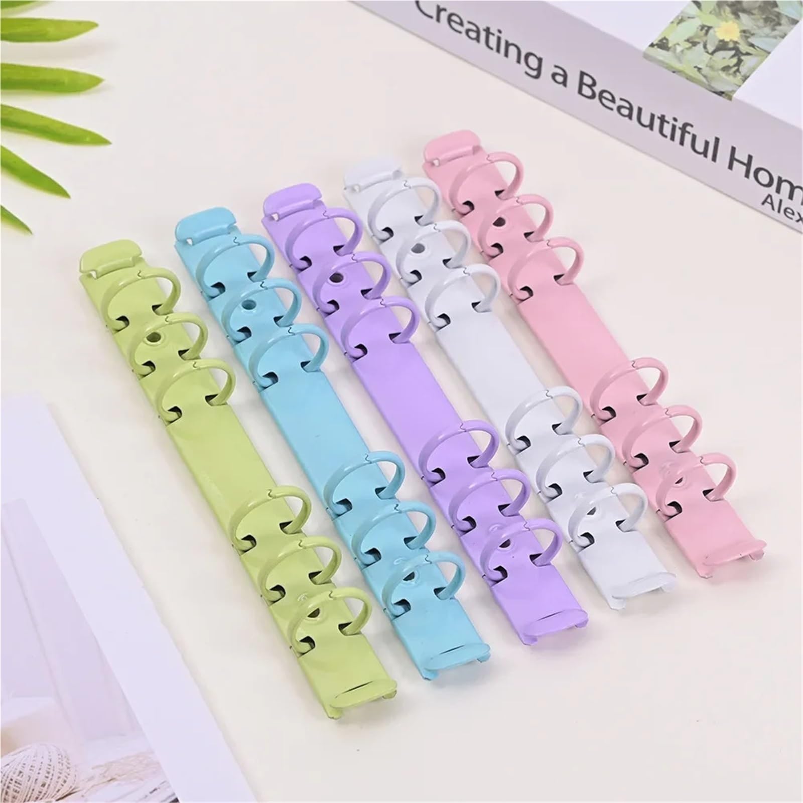 Raccoglitore ad anelli A5 Meccanismo raccoglitore 6 pezzi A6 Foro for fogli sciolti Clip for rilegatura in metallo Cancelleria for ufficio Accessori fai da te(A6-20mm-purple)