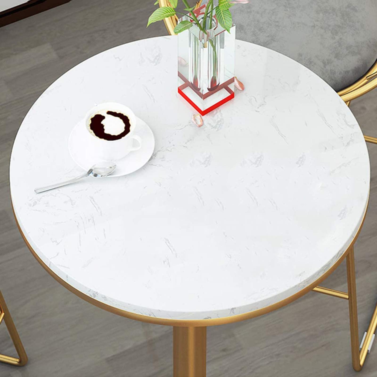 Amazon｜ラウンドマーブルバーテーブル、メタルベースラウンドホーム