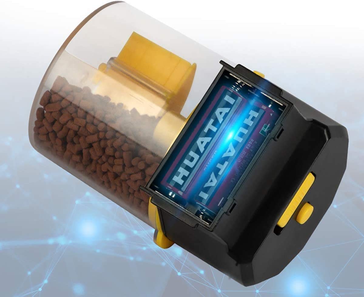 Automatico Femeder Fish Feeder A Protoia di umidità Assenser Alimenti per la batteria Intelligente Timer Auto Alimentatore per tartaruga Pond Aquarium e serbatoio di pesce Serbatoio alimento Dis