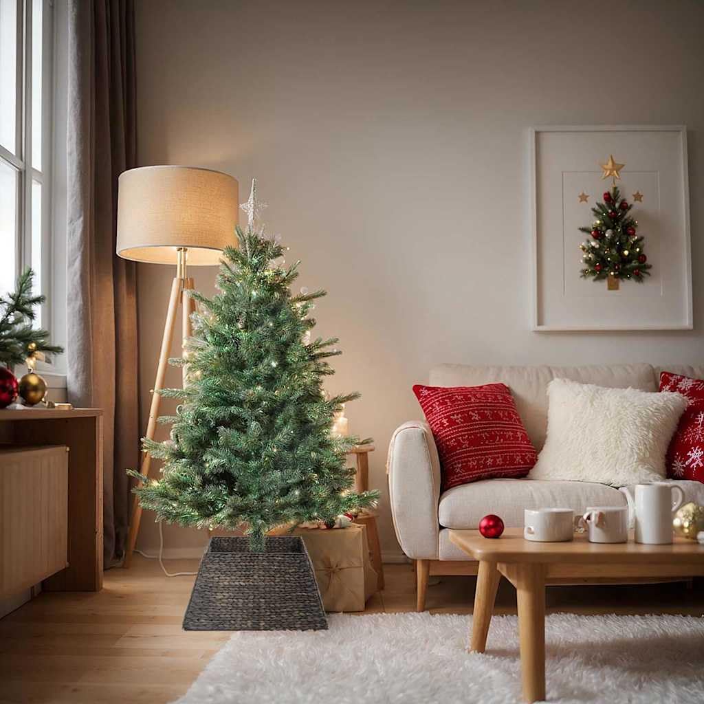 Weihnachtsbaumkragen Quadratisch Schwarz 60 x 60 x 28 cm Wasserhyazinthe