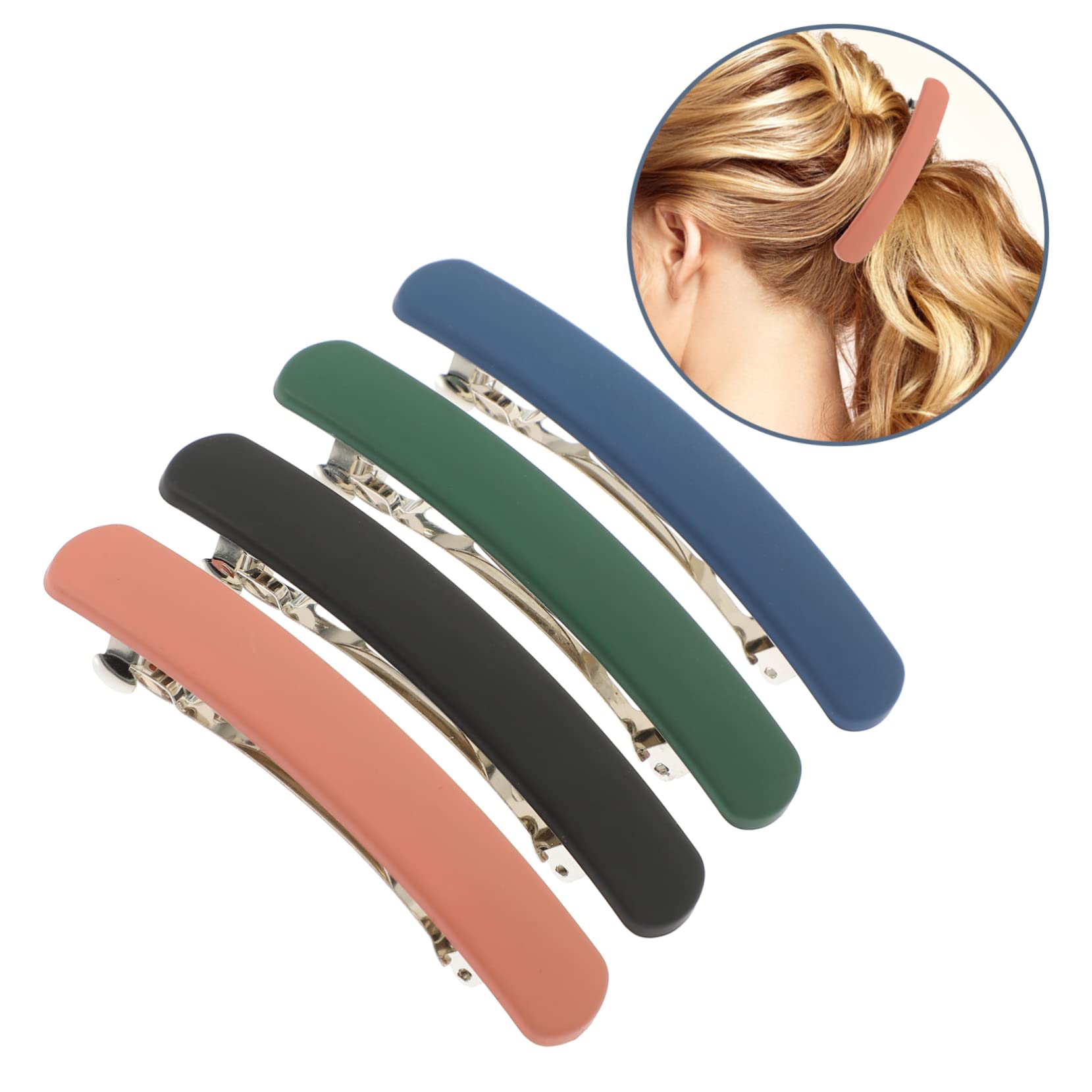 MAGICLULU 5 Sets Französische Haarspangen Für Frauen Pferdeschwanzhalter Haarspangen Federn 4 Stück * 5
