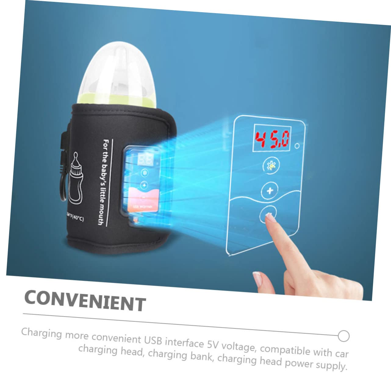 RORPOIR Baby Bottle Warmer Portable Bottle Heater Multi-Functional Insulated for Feeding