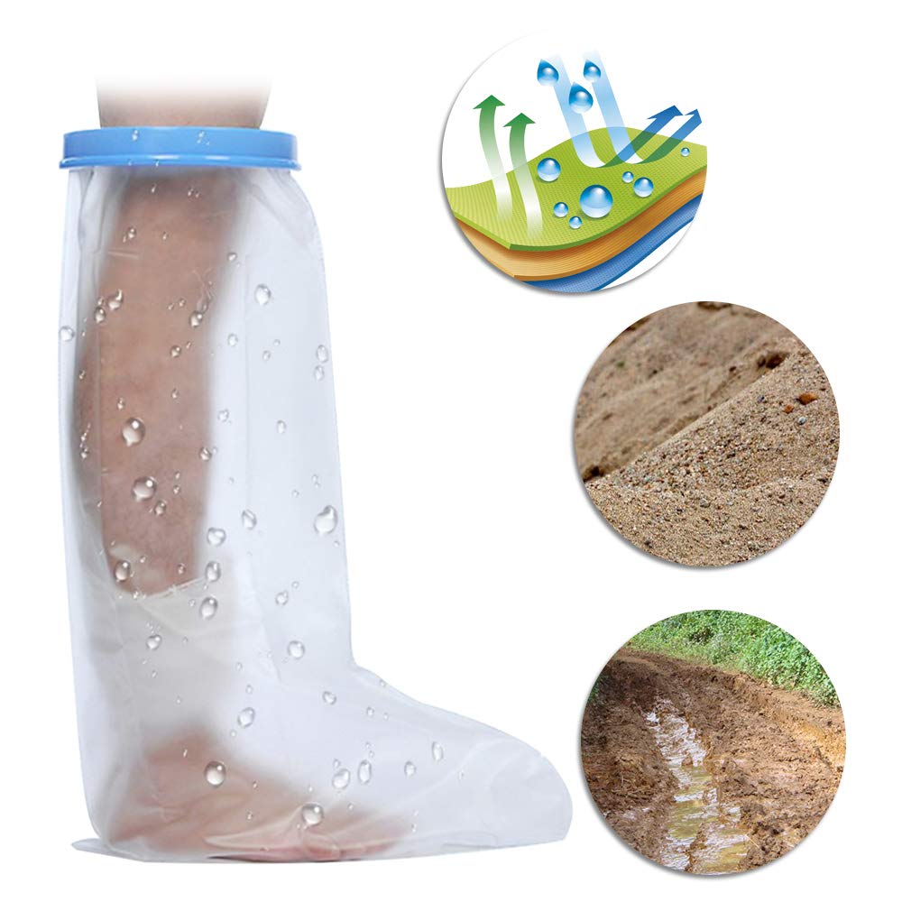 Coprigambe impermeabile per doccia, protezione in plastica stagna, riutilizzabile, per gambe, ginocchio, piede, caviglia, ferita