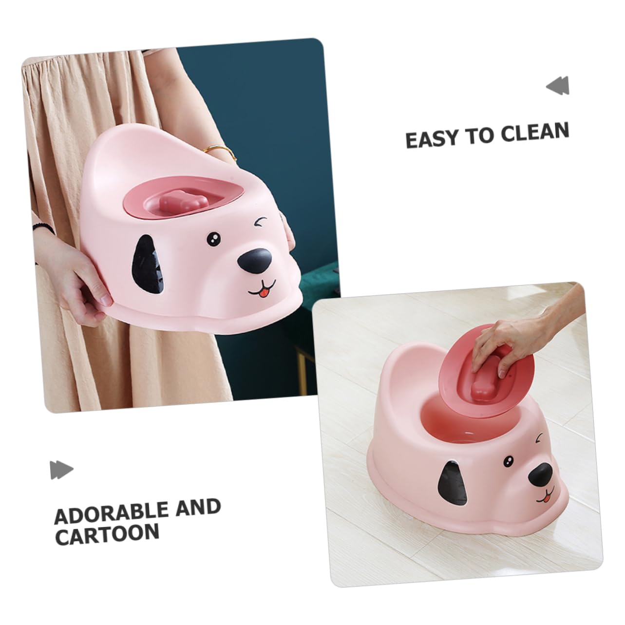Kinder Toilettensitz für Jungen und Mädchen, Pp, mit Deckel | Kleinkind Töpfchen für Zuhause, Niedliches Hunde Motiv, Spritzschutz und Leicht zu Reinigen