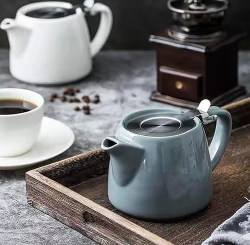 Vellichor Beach 10078983 Premium Grey Porcelain Teapot With Removable Stainless Steel Infuser - Large 550Ml Capacity - Easy Brewing And Stylish Serving - Dishwasher Safe thumb #1