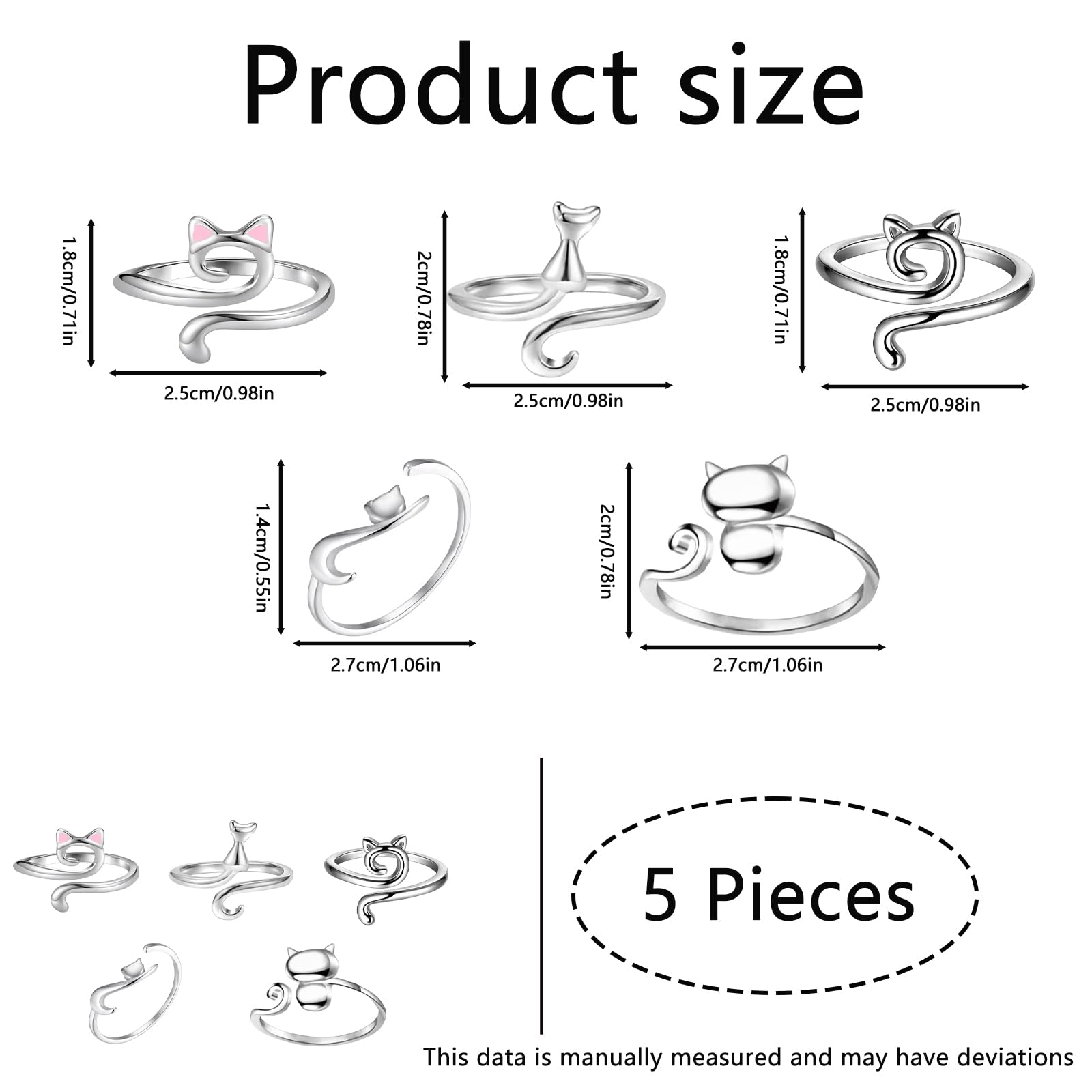 5PCS Crochet Ring, Zinc Alloy Animal Shaped Crochet Tension Ring for Finger, Prevent Yarn Slipping, Improve Crocheting Efficiency, Fashionable Crochet Accessories for Knitting Lovers