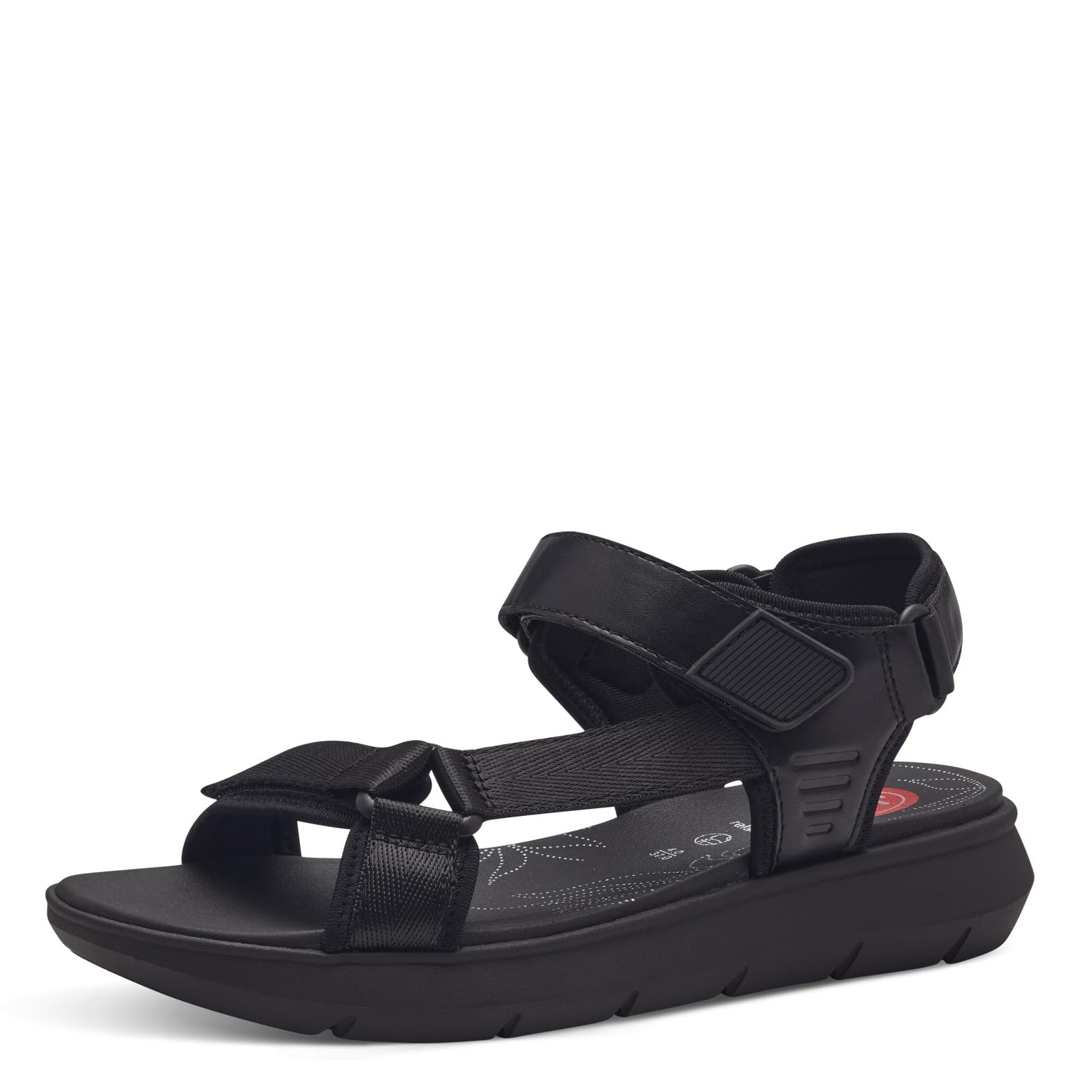 Jana Women’s Flat Sandals with Velcro Vegan, Black, 6,5 UK