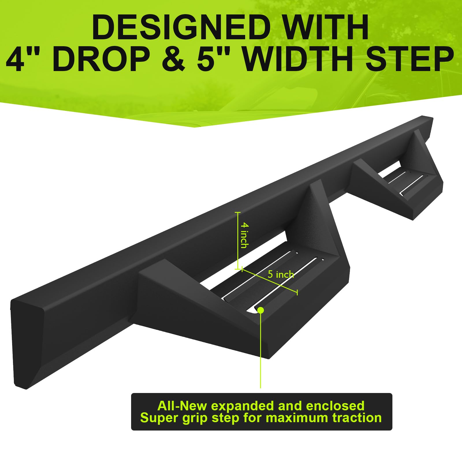 ONINE Drop Steps Custom Fit 2019-2025 Chevy Silverado/Gmc Sierra 1500 & 2020-2025 Chevy Silverado/Gmc Sierra 2500HD 3500HD Crew Cab Running Board Side Step Nerf Bar Rock Slider, Textured Black