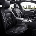 Chifeng Autositzbezüge Auto Vordersitz 2 PCS Set Für Ford Kuga Autositzbezüge Leder ，Komfortabel Wasserfest Verschleißfest Atmungsaktiv Schwarz