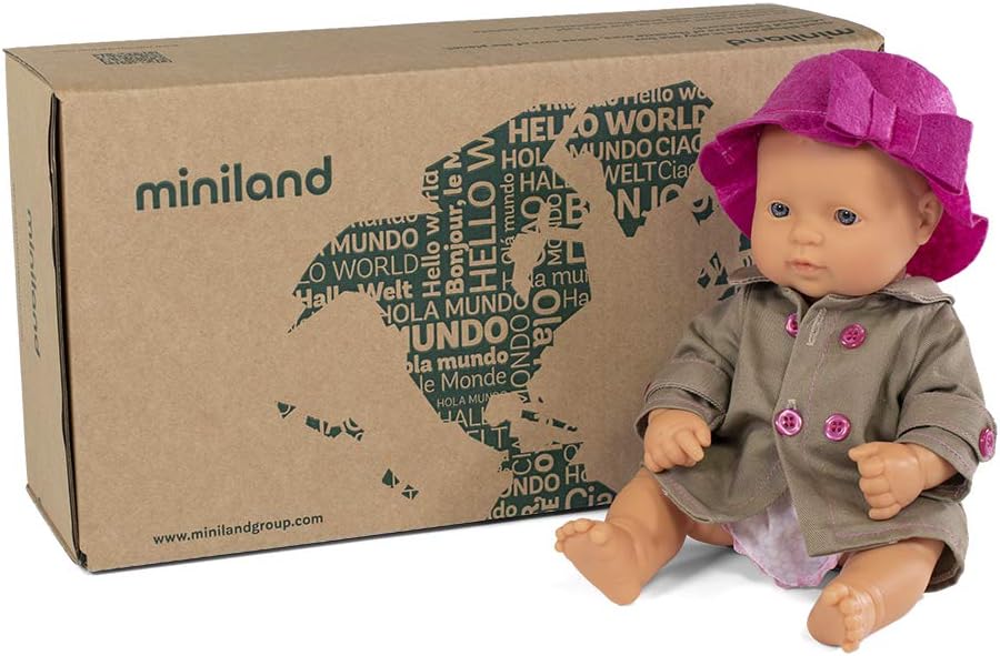 Miniland Educational - 12 5/8" Anatomically Correct Baby Doll, Caucasian Girl