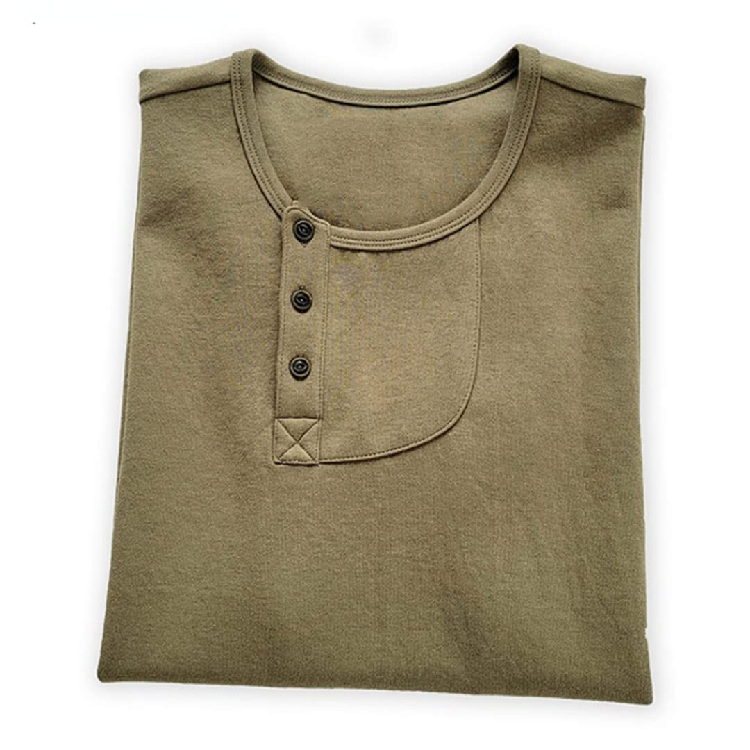 Maglietta da uomo Henley Collar Maniche corte Bottone Tees Shirt