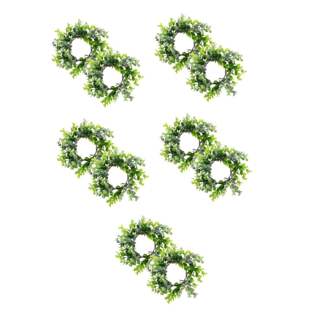 VICASKY 10 Stck. Teiliges Eukalyptus Kerzenring Künstliche Blätterkränze Dekorative Tischgirlande für Partys Hochzeit Weihnachten Langlebig und Naturgetreu Frühlingshafte Wohn und Festdeko