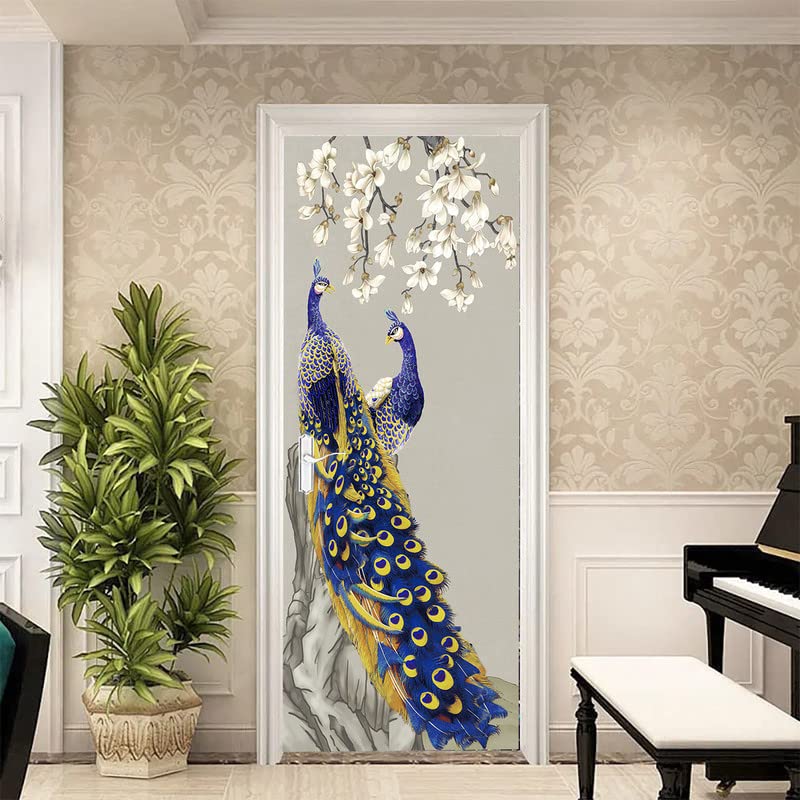 DECOR PRODUCTION Self Adhesive Wallpaper 3D Painting Peacock and Flower Designed Wall Sticker for Door(Model No: 2023-Pt1-05, 78 Inch x 30 Inch) (B0BVVGK8R2) Amazon Price History, Amazon Price Tracker