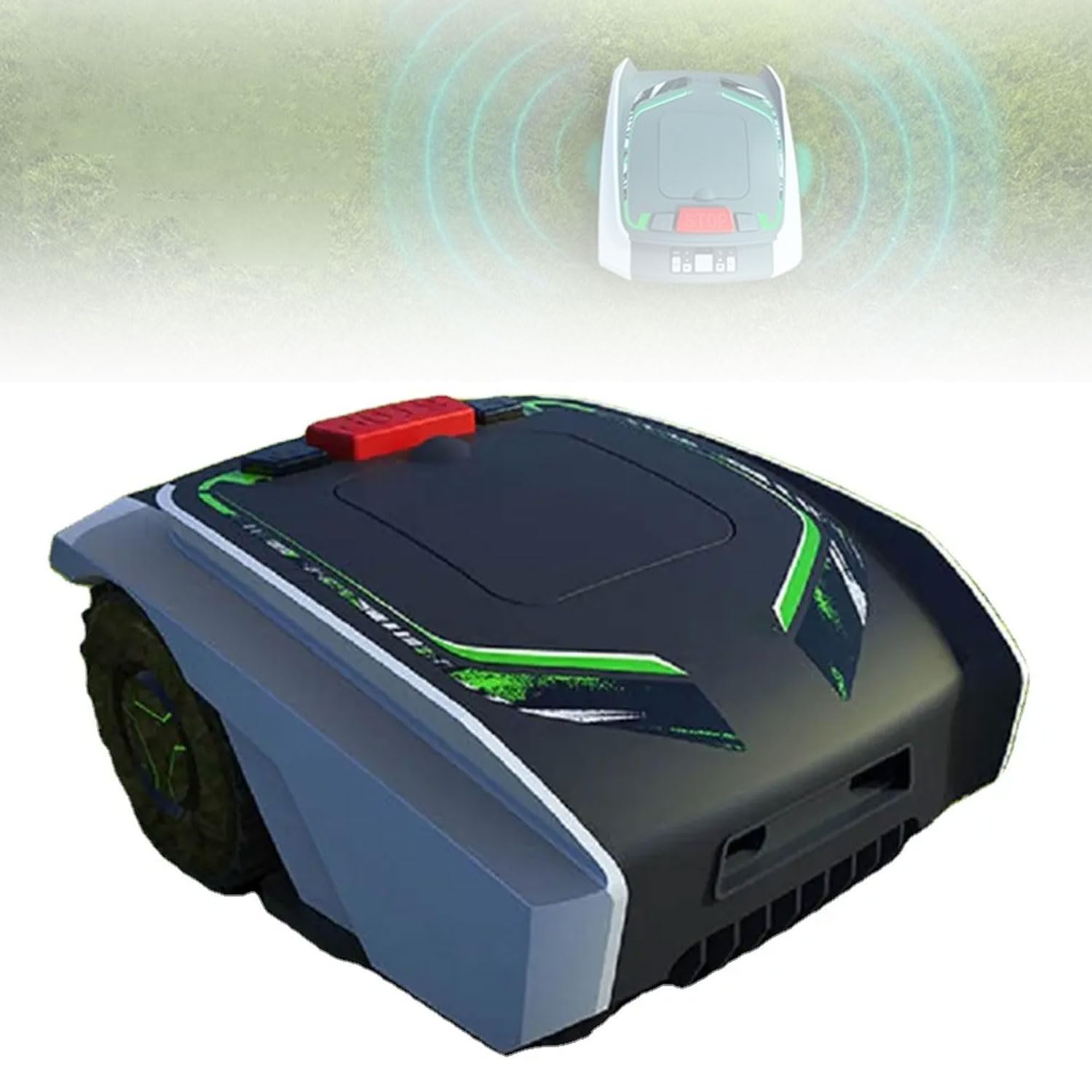 Robot Cortacésped para Césped De 1500 M2, Robot Cortacésped Automático Inteligente con Navegación GPS, Pendiente del 25%, Ultra Silencioso, Batería De Litio De 5.0Ah, Altura De Corte 20-50mm