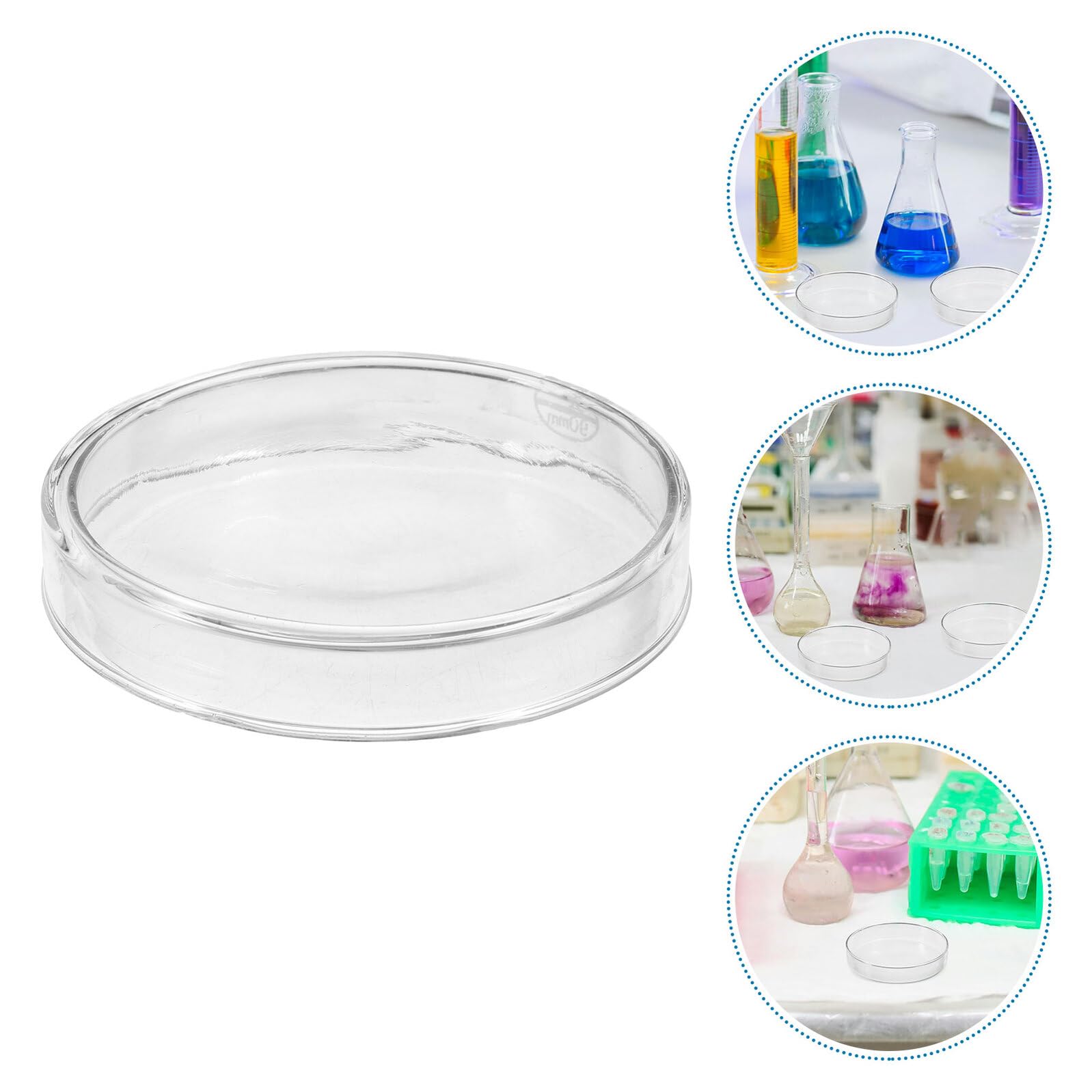GALPADA Piastra di Petri in Vetro Borosilicato 90 MM con Coperchio – Set da 5 Piastre di Coltura da Laboratorio Trasparenti per Terreni Nutritivi e Crescita Cellulare Resistente al