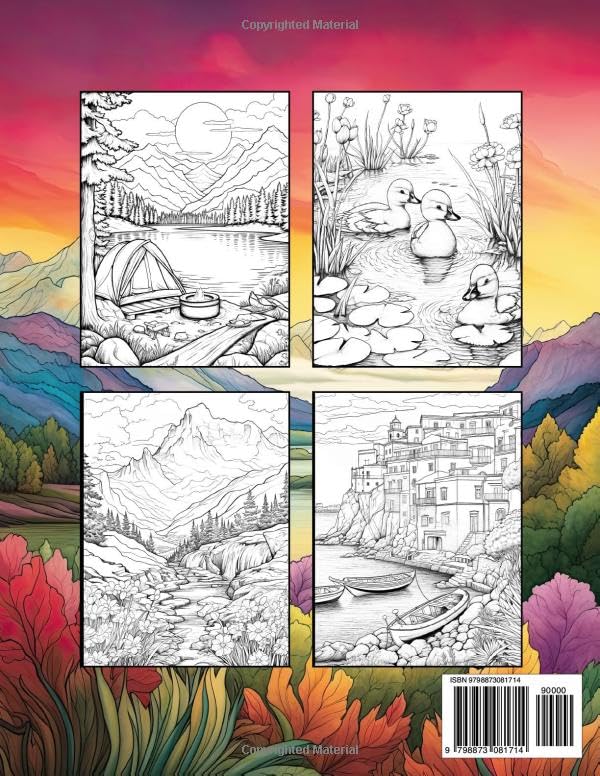 Nature Scenic Relaxing: a Relaxing Coloring Book for Adults Featuring Serene Nature Vistas - Image 2
