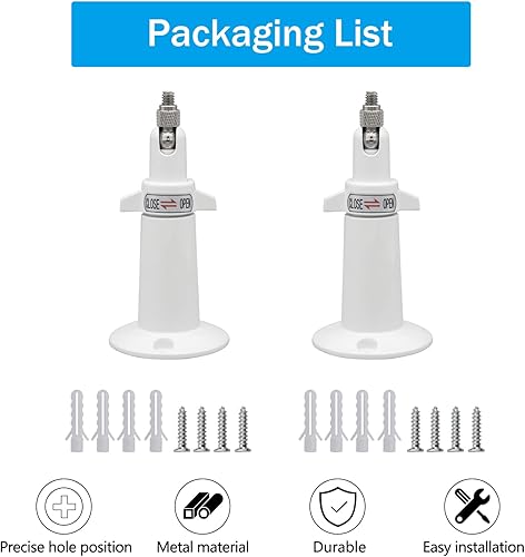 Miniatura 7 de (Metal 2 unidades) Soporte de pared de seguridad ajustable de 360 grados para Ring Stick Up CamRing Outdoor Cam PlusWyze CamEufy CamArlo Cámaras, se