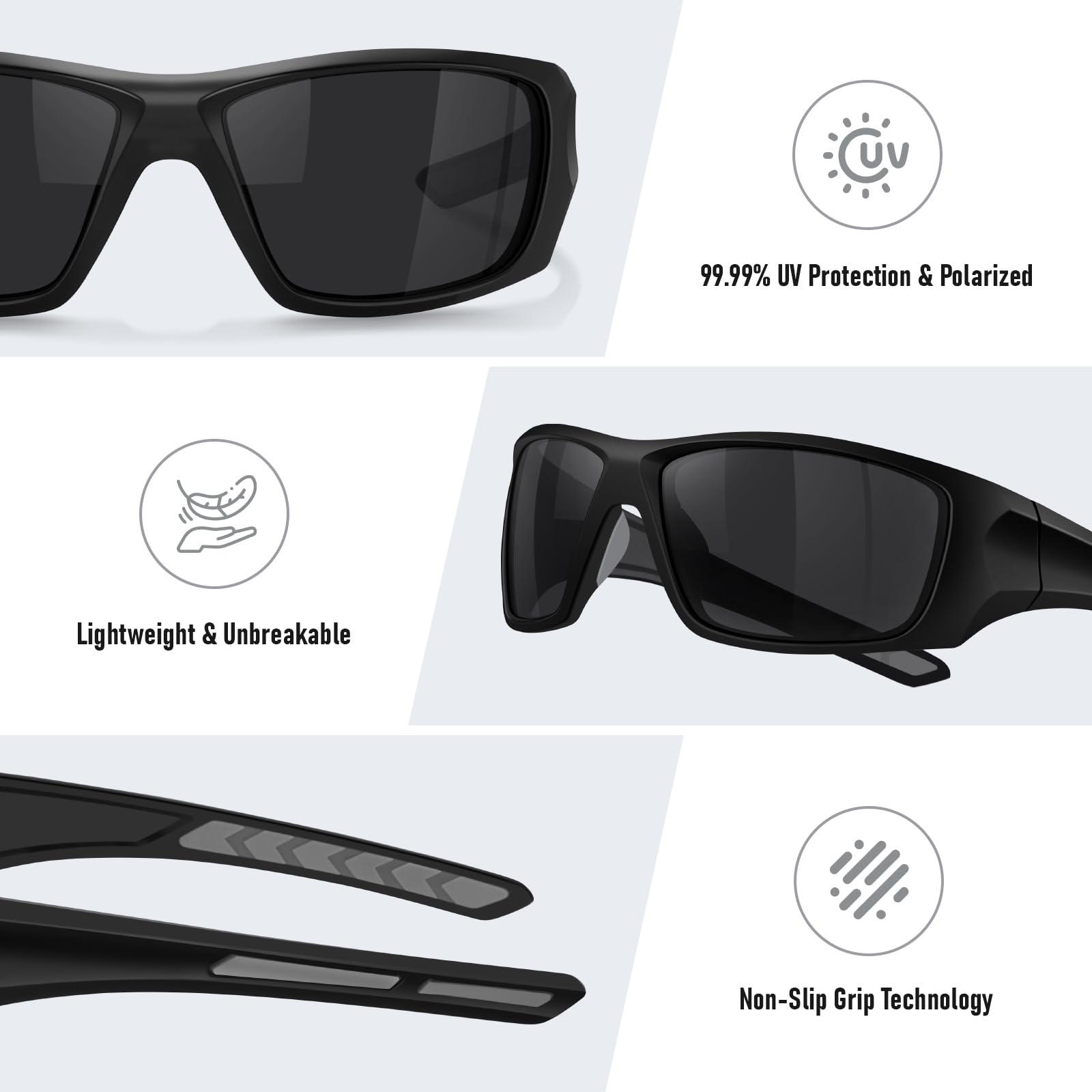 Gafas de sol polarizadas deportivas para hombre, UV400, envolventes, para pesca, conducción, correr, ciclismo, golf