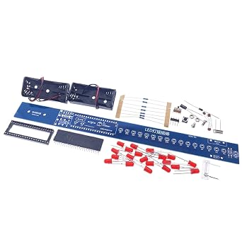 16 Bits POV LED Stick Light Rocker DIY Kit Shaking STC89C52 51 Microcontroller Electronic Solder Kits Blue/Red Display New for Arrival 2025 High for Quality