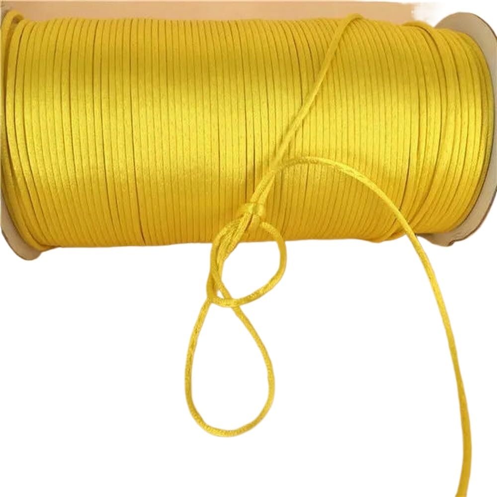 Sznurki do koralików, Pleciony sznurek do makramy 2mm wielokolorowy 10-225m(Yellow 543,225meters whole roll)