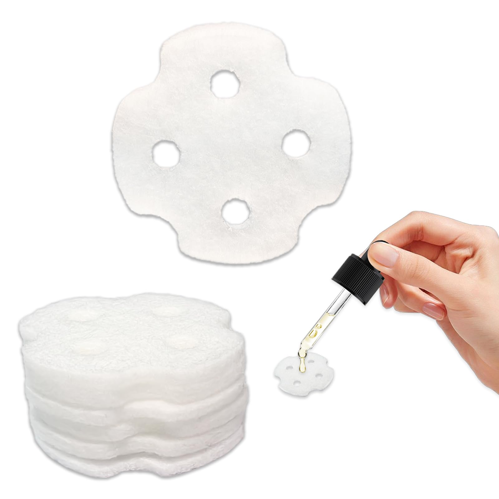 PATIKAL 36 Pezzi Filtri Aroma Assorbenti Per Umidificatore - Pastiglie Di Ricambio In Cotone Per Oli Essenziali - 44x21mm - 5