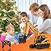 AOKESI Remote Control Excavator, 16 Channel Full Functional RC Construction Excavator with 2.4G Transmitter, Three in One Accessories Excavator Truck with Realistic Sound&Light