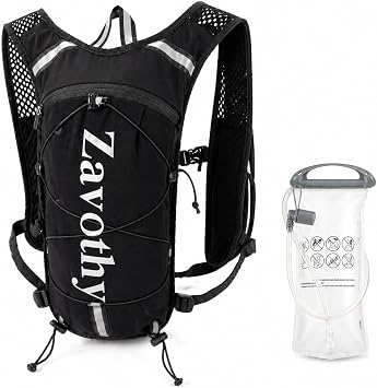 Zavothy Hydration Backpack with 1.5L Water Bladder, Lightweight Water Backpack for Women, Hydration Pack with Rain Cover for Running Hiking Cycling Festival, Reflective Bounce-Free Fit