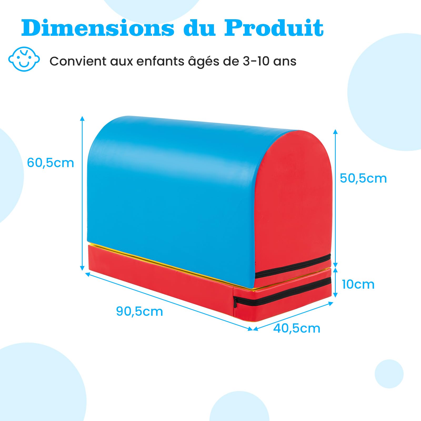 GOPLUS 2PCS Parcours Motricité Bébé avec Tapis Gymnastique Détachable, Équipement d’Entraînement au Saut, Boîte de Saut Pliométrique pour Intérieur Chambre, Gymnasitque, pour Enfants 3-10 Ans