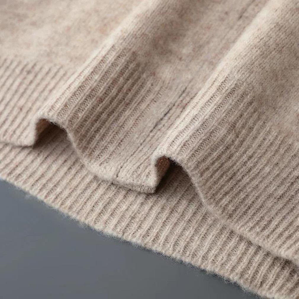 Men's Zipper Cardigan Men's Casual Fall Winter Thick Solid Wool Knit Sweater Top