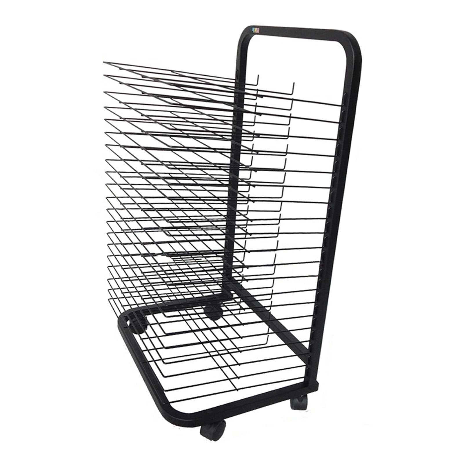 JYHHGDS Art Easel Drying Rack with 20 Shelves, Metal Shelving Storage Rack with Wheels, Space-Saving Design for Art Classes, Studios, and Childcare Centers