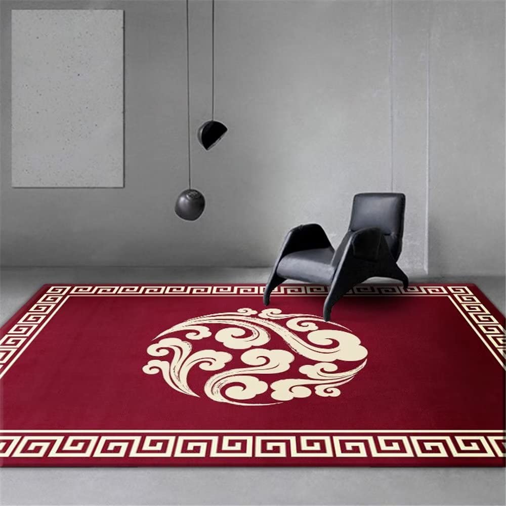 Tapis salon rouge à motifs de plantes pour réchauffer un sol froid de chambre adulte 50x80