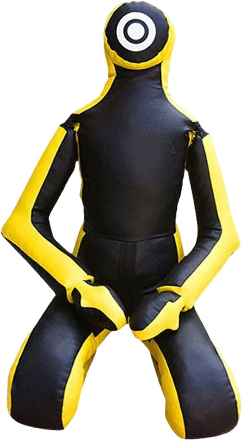 MMA Training Dummy for Grappling and Boxing, Unfilled Practice Tool, Yellow 53 inch