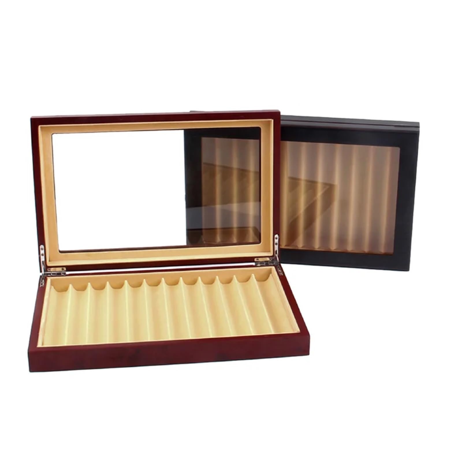 Porta Penne Per Scrivania Espositore for penne con griglia in legno, contenitore for penne con finestra trasparente, organizer for collezione