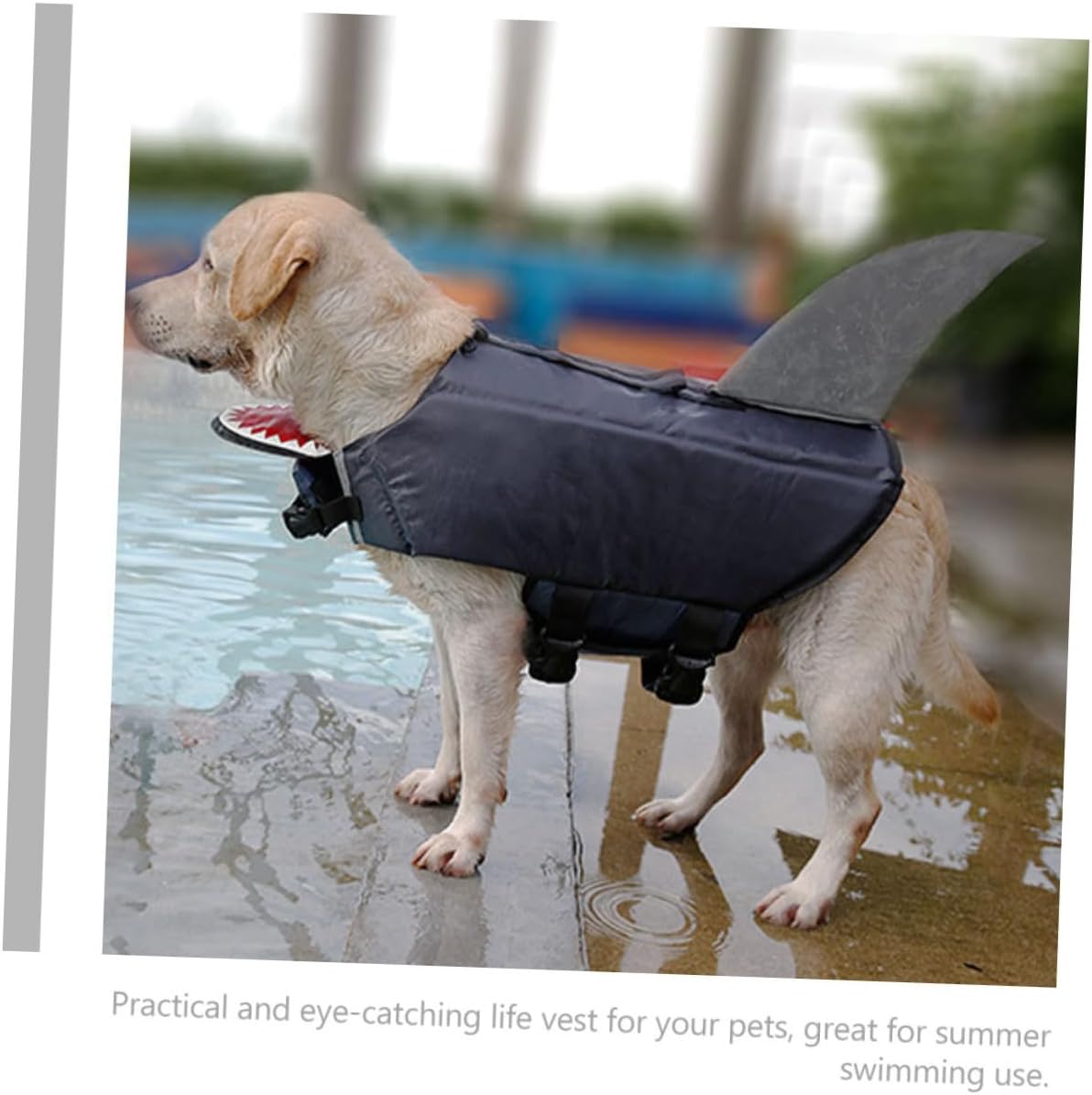 Cabilock Dog Swim Safety Vest Boating Dog Costume Waterproof Reflective Life Jacket Shark Design XL Outdoor Training Pet Swimwear