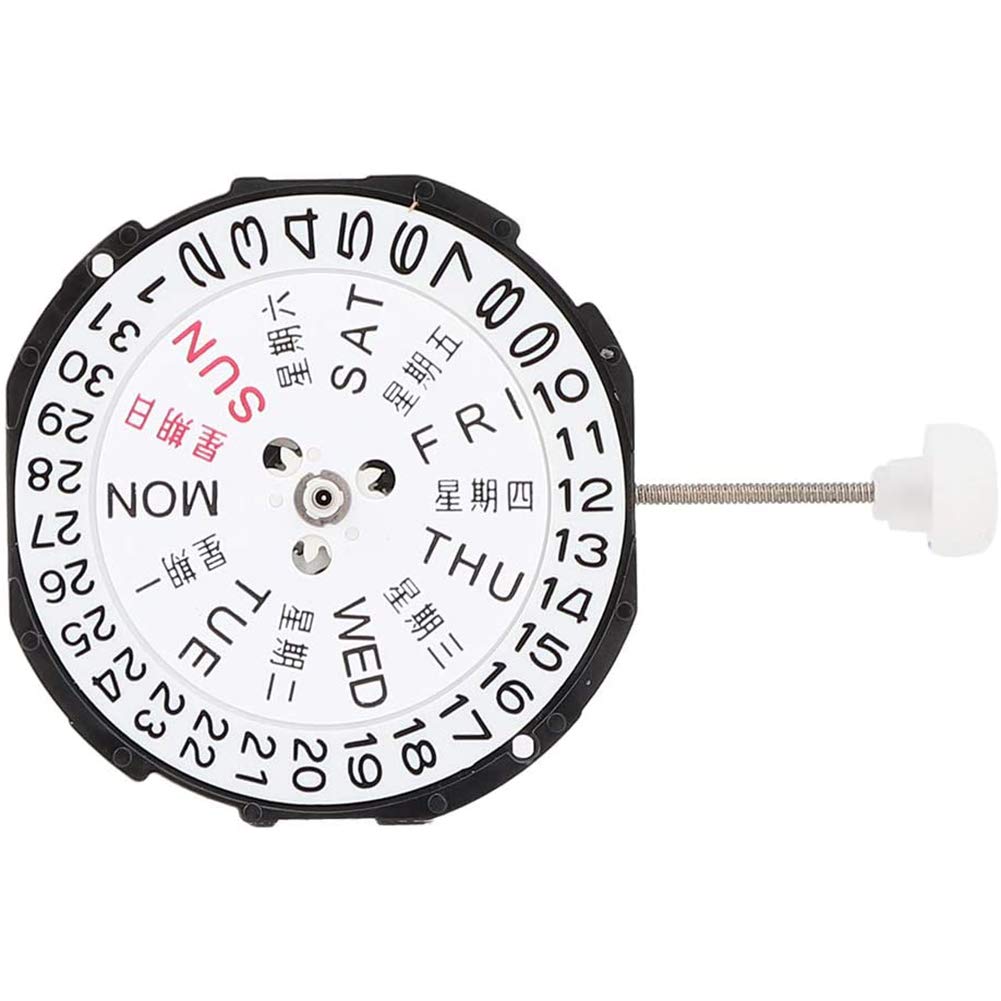CTRLZS Watch Movement, Three Hands Movement Movement Quartz Watch Movement, SL28 for Watch Repair Accessory Men(Dual Calendar)