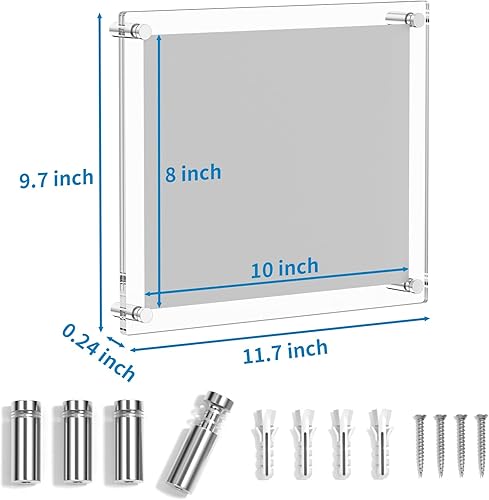 Miniatura 9 de AITEE Paquete de 2 marcos de fotos acrílicos de 11 x 14 pulgadas, marcos de fotos transparentes para pared, modernos marcos de fotos sin marco,