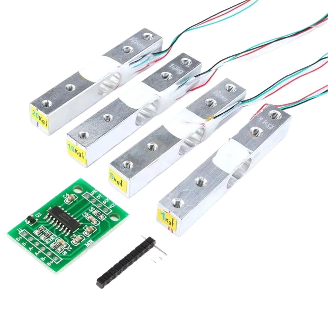 1pc Load Cell 1KG 5KG 10KG 20KG HX711 AD Module Weight Sensor Electronic Scale Aluminum Alloy Weighing Pressure Sensor(1pc 1kg Sensor)