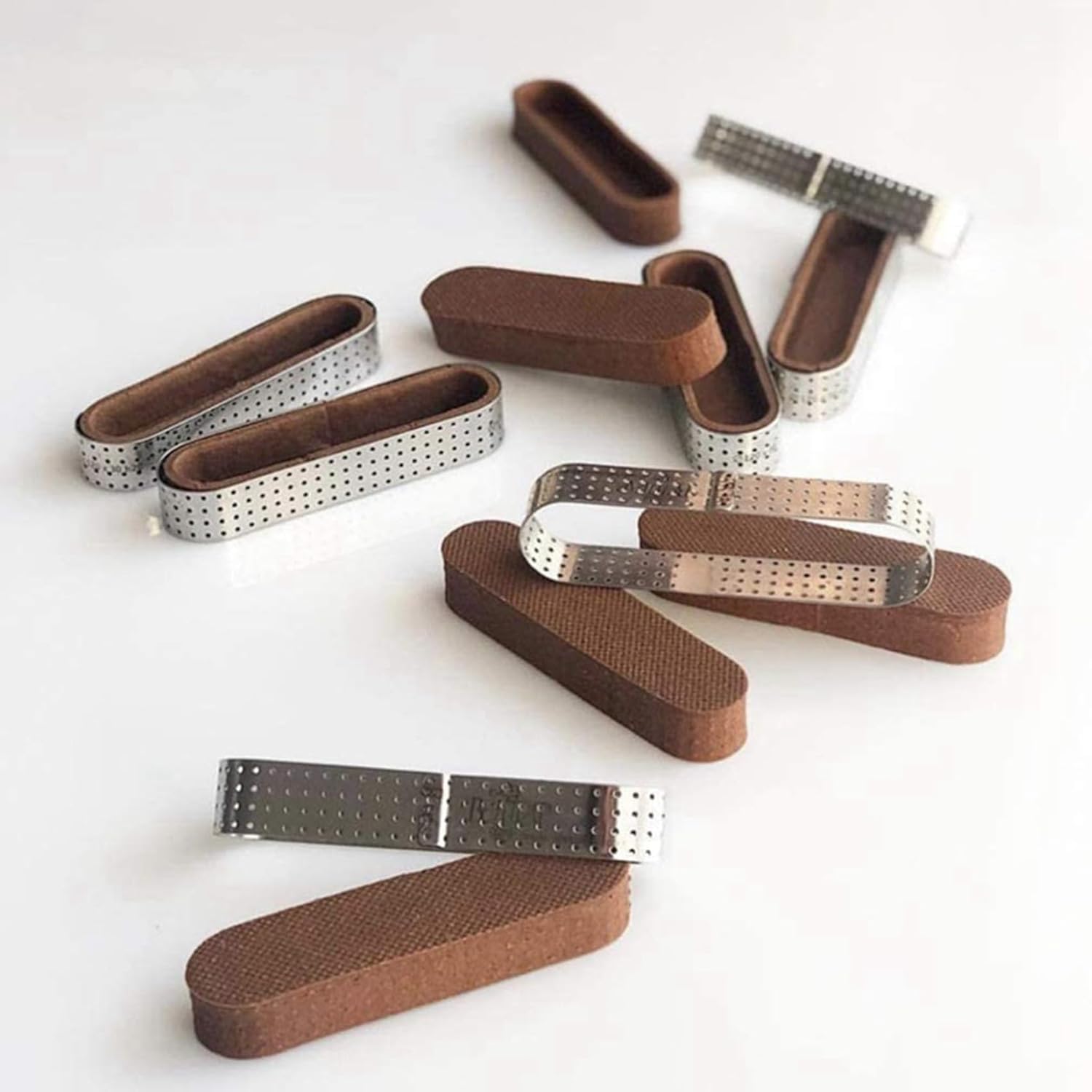 Bunggou 36個 楕円形のタルト型 フレンチデザートムースフルーツパイタルトリングキッシュケーキ型、ステンレス鋼タルトムースリ