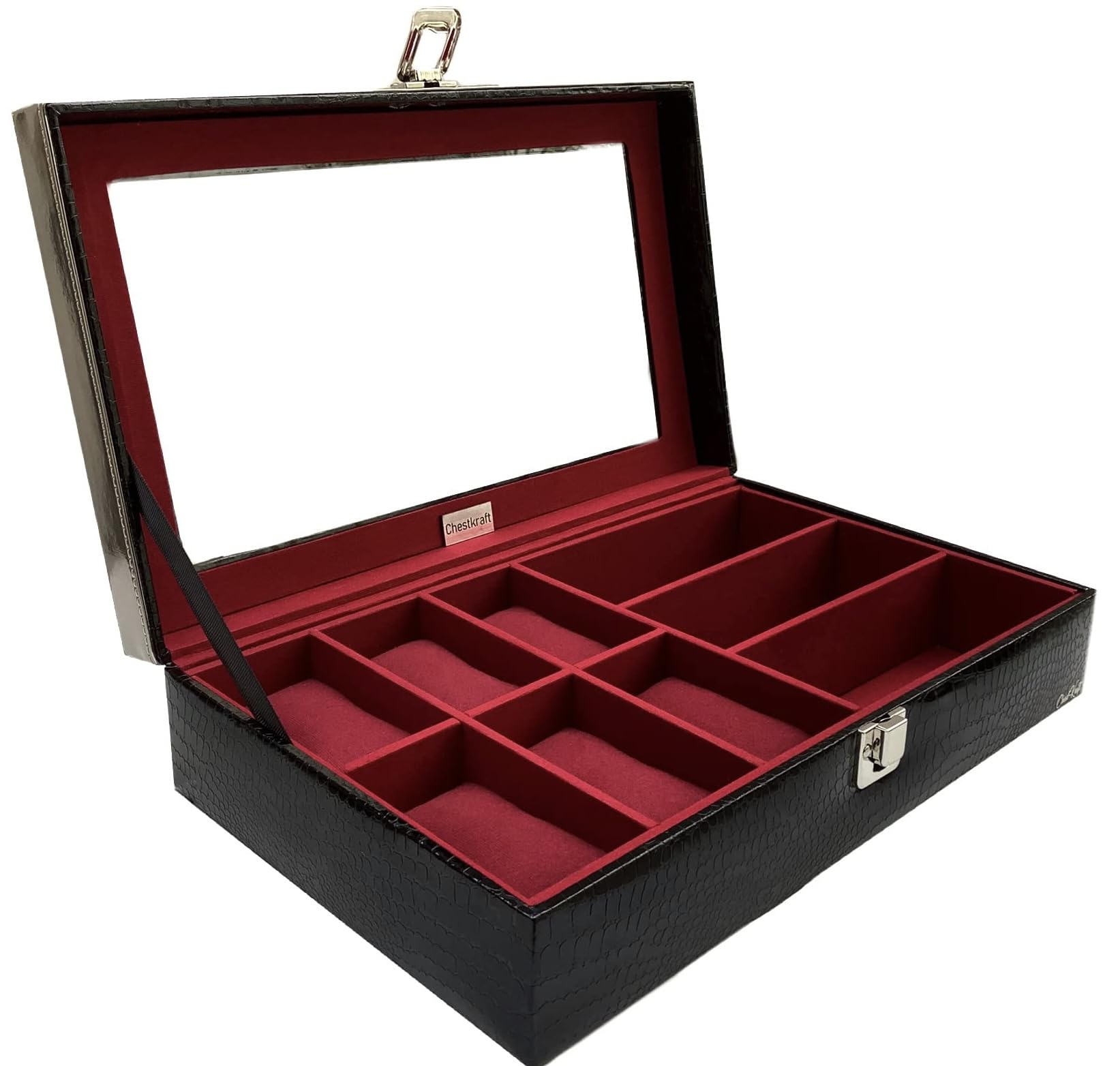 ChestKraft “Wine pearl” Gloss wine/Red Multipurpose 9 PCs,Slots for 6 Watches and 3 Sunglasses. (B085WVNQ9Y) Amazon Price History, Amazon Price Tracker