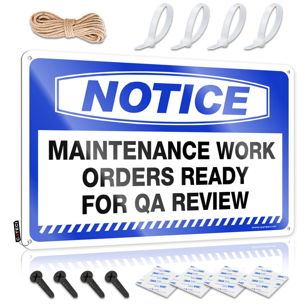 Man Cave Decorations Notice Maintenance Work Orders Ready For Qa Review Tin Sign Bar Sign Metal Bar Rules Sign