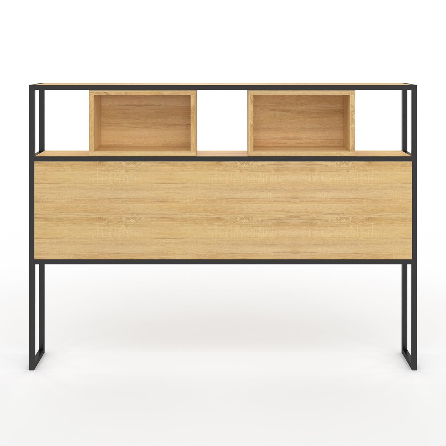 IDMarket - Tête de lit sur Pied Detroit 165 cm Bois et métal Noir Design Industriel