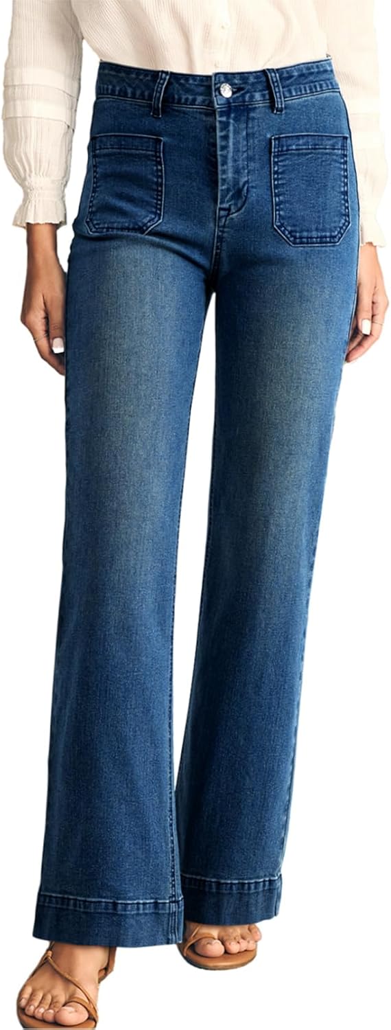 Astylish Women's Wide Leg Jeans High Waisted Stretchy Straight Leg Jeans Loose Trendy Denim Pants with Pocket