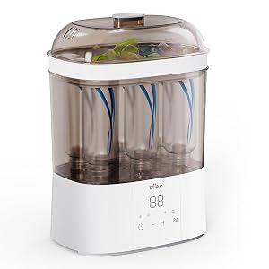 Bear Bottle Sterilizer and Dryer 2 Layers Large Electric Steam Baby Bottle Sterilizer Fast Bottle Sanitizer and Dryer